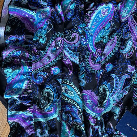 Ocean Dream Signature Women’s One Piece Blue Paisley Multicolor Swimsuit 18W NWT - Picture 12 of 12